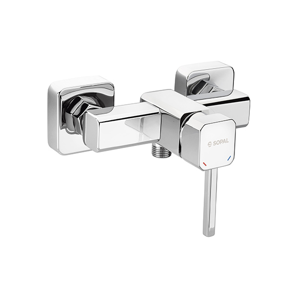MITIGEUR DE DOUCHE CENTRÉ ZARZIS  AVEC FLEXIBLE ARGENT SOPAL
