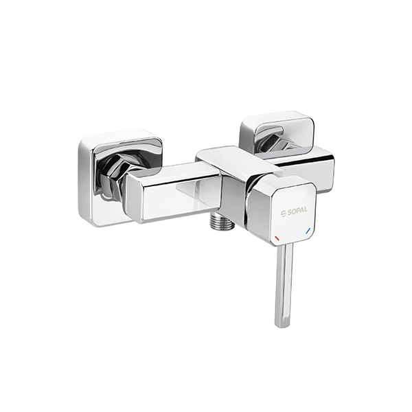 MITIGEUR DE DOUCHE CENTRÉ ZARZIS  AVEC FLEXIBLE ARGENT SOPAL