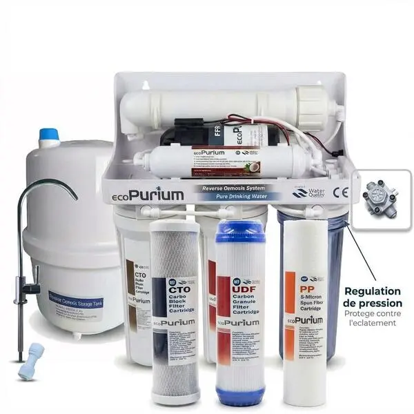 OSMOSEUR DOMESTIQUE AVEC POMPE 5 STAGES ECO PURIUM