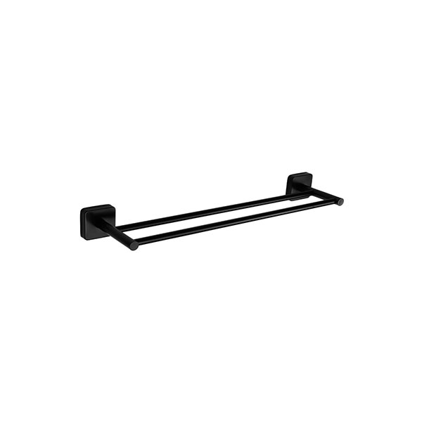 PORTE SERVIETTE DOUBLE 60CM NOIR QUATTRO