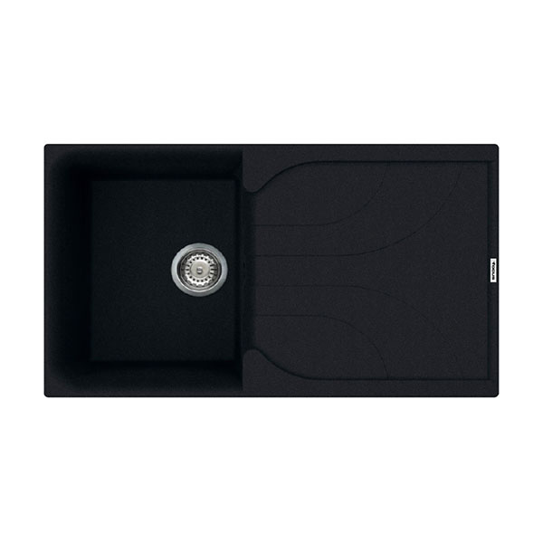 ÉVIER 1 BACS 86 CM NOIR FOCUS GRANITECK
