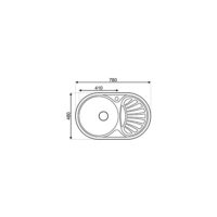 ÉVIER INOX 1 BACS + 1 EGOUTOIR RONDO 78*48 CM ROCO – Image 2