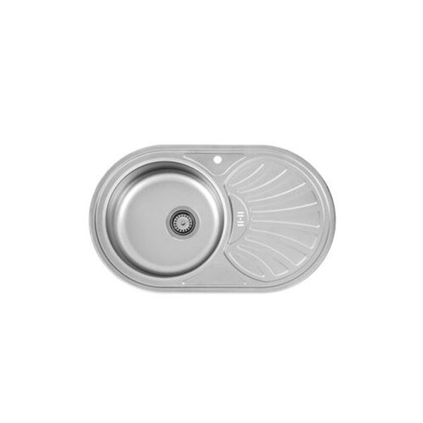 ÉVIER INOX 1 BACS + 1 EGOUTOIR RONDO 78*48 CM ROCO