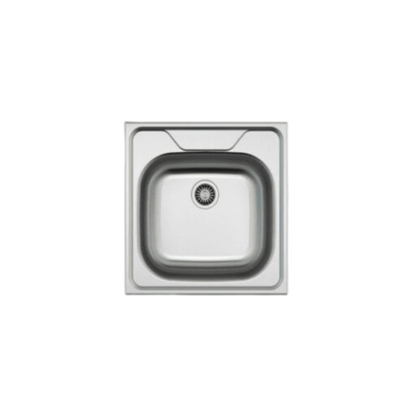 ÉVIER INOX 480X480MM 1 BACS + SIPHON ROCO