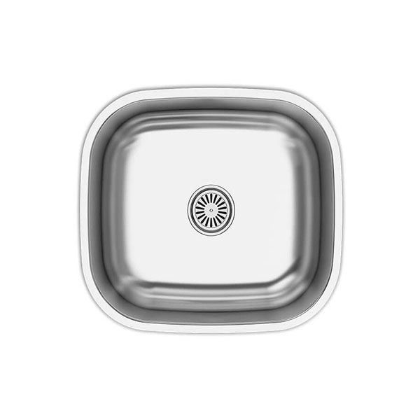 ÉVIER INOX CARRE ENCASTRABLE 1 BAC 52x42CM  + SIPHON ROCO