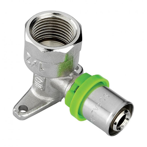RACCORD COUDE APPLIQUE 1/2 " FEMELLE  PEX16 À SERTIR SOPAL