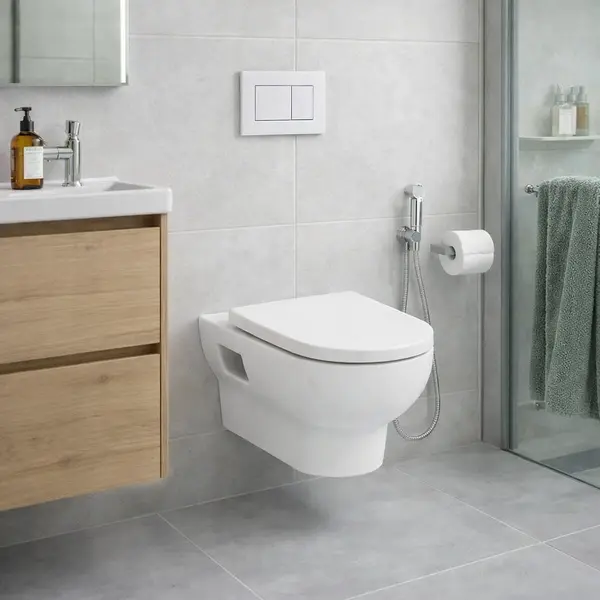 CUVETTE SUSPENDUE AVEC ABATTANT SOFT CLOSE HANSGROHE GLADELAKE S