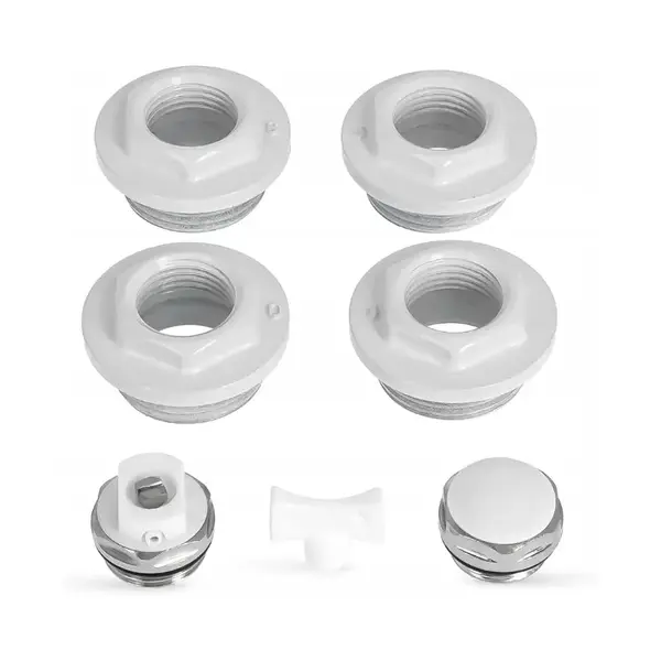 KIT DE MONTAGE POUR RADIATEUR EN ALUMINIUM 7 PIÈCES BLANC