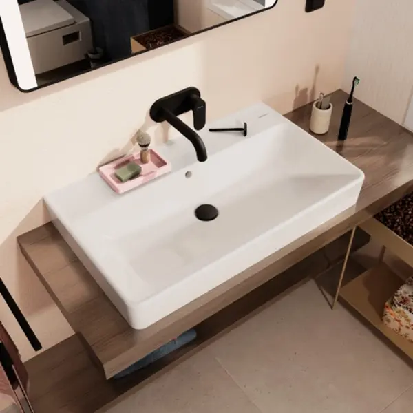 LAVABO À POSER 800 × 480 XANUIA Q CARRÉ HANSGROHE