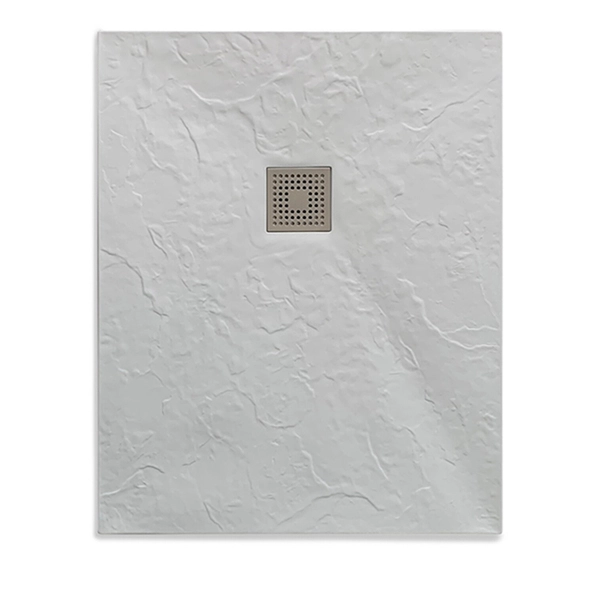 RECEVEUR DE DOUCHE RECTANGULAIRE 80/100 BLANC ARADOISÉ