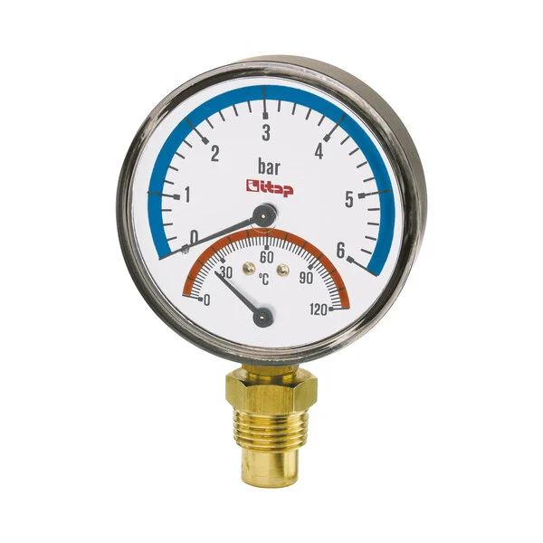 THERMO-MANOMÈTRE RACCORD 1/2" RADIAL, 0-6 BAR ITAP