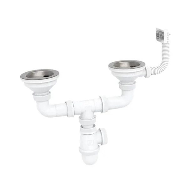 VIDAGE EVIER INOX BI-BAC AVEC TROP-PLEIN