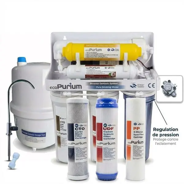 OSMOSEUR DOMESTIQUE AVEC POMPE 6 STAGES ECO PURIUM