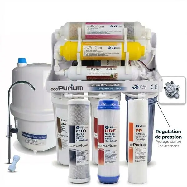 OSMOSEUR DOMESTIQUE AVEC POMPE 7 STAGES ECO PURIUM