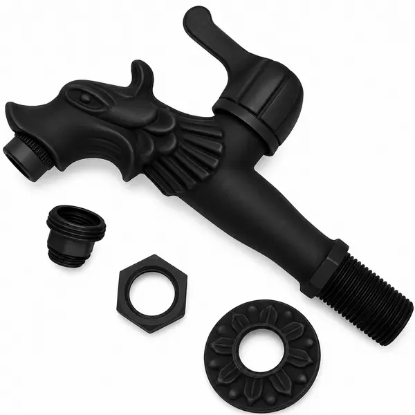ROBINET DE JARDIN DRAGON ARTISTIQUE NOIR